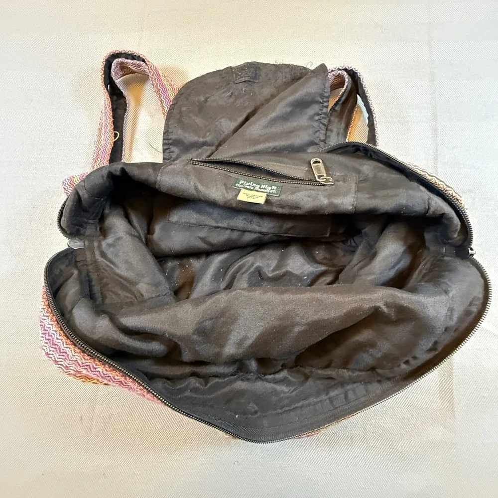 Flying High Footpath Trading Co Cotton Woven Backpack Nepal Boho Chevron 2237